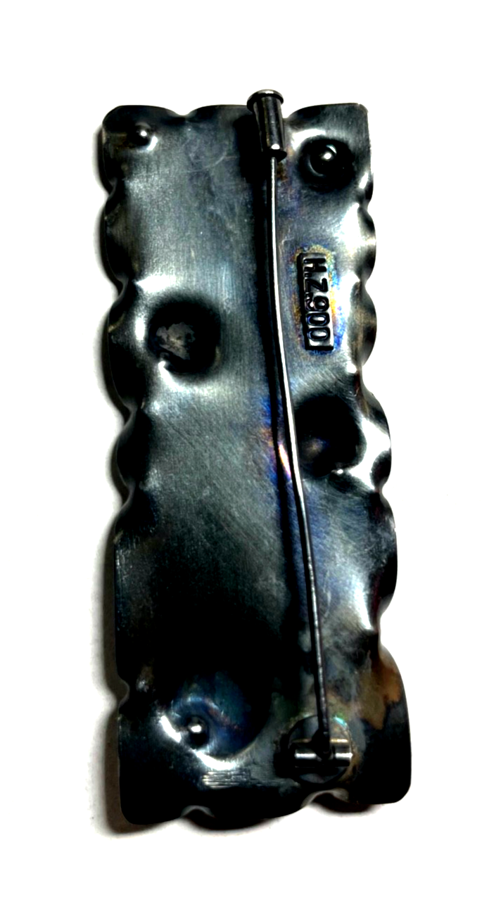 H.Z. 900 Silber antik Design Brosche Modernist Handarbeit Silberschmied gepfl.5