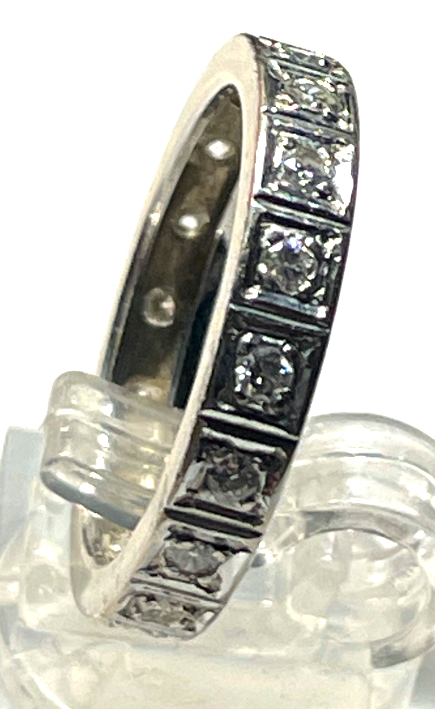 Solider Weißgold 585 Gold 14 K Ring Memoire Brillanten 1,0ct. Ø 16,5 mm RG 525