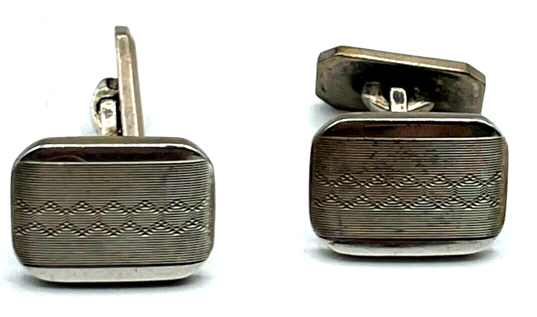Vintage massive 800 Silber Manschettenknöpfe klassisch elegant viele Punzen0
