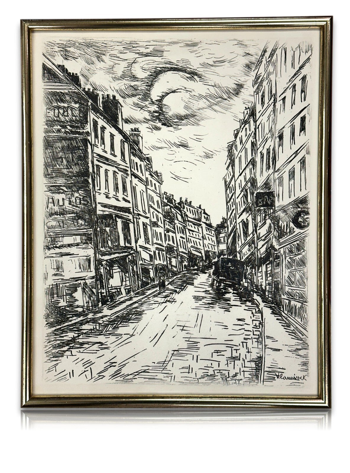 Maurice de Vlaminck 1876-1958 - Radierung - Paris - La Rue de la Glacière 19370