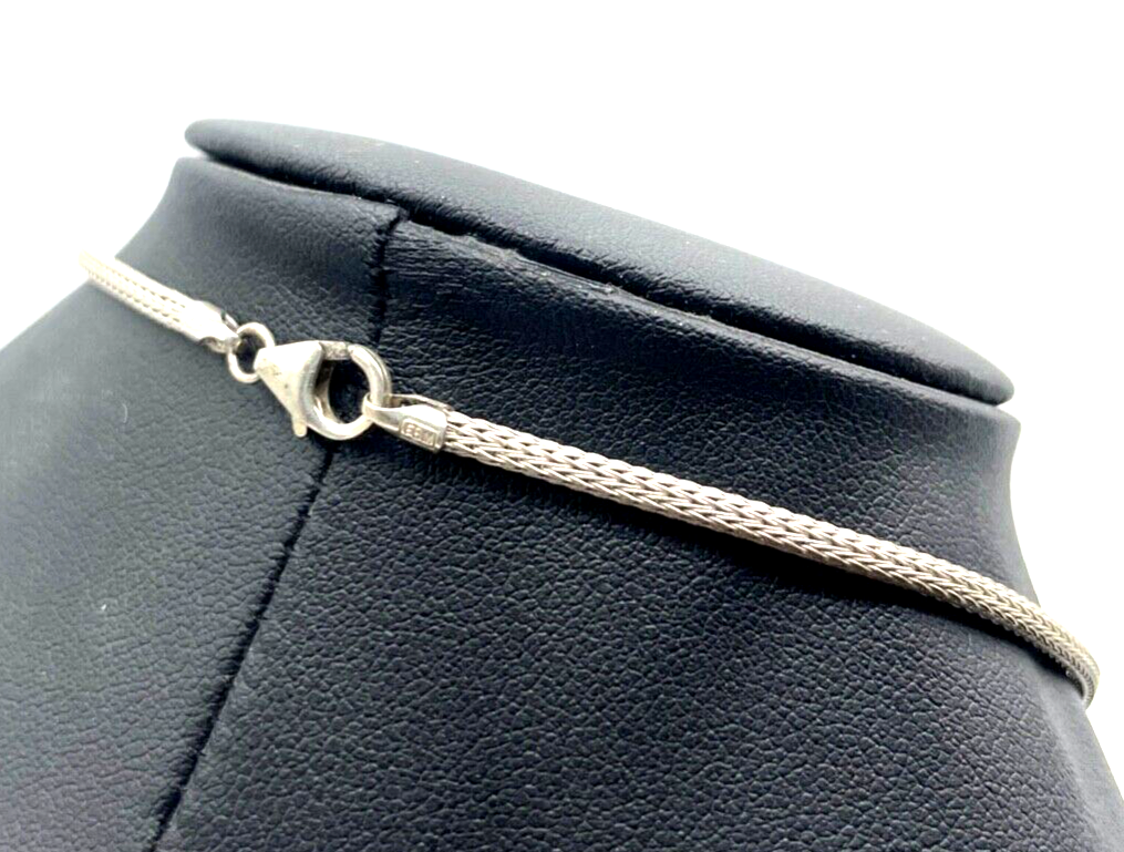 Moderne 925 Silber Kette Fuchsschwanz Dekor + gr. Zirkonia Anhänger solide4