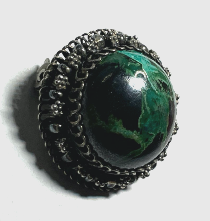 Vintage 925 Sterling Brosche variabler Anhänger mit Eilat Cabochon Handarbeit5
