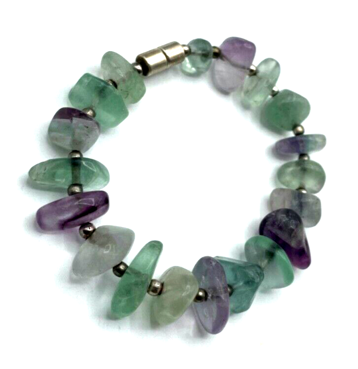Stattliches Fluorit Nugget Armband Magnet L  19 mm B 16 mm natürlicher Edelstein2