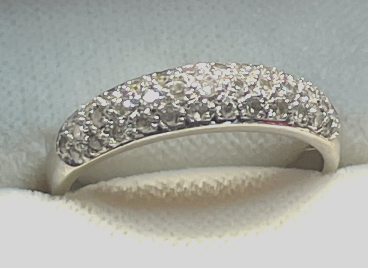 585 Gold 14 K Weißgold Ring Brillanten Halbkuppel Ø 17,8 mm RG 56 Juwelier1