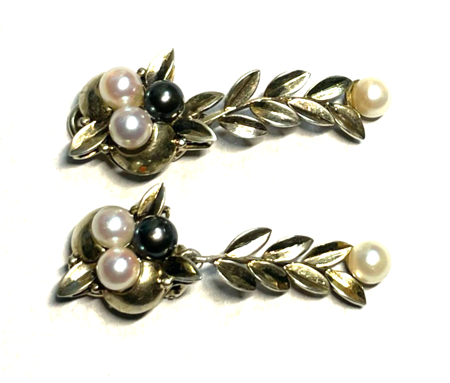 Stattlich elegante 925 Silber vergoldete Ohrringe Ohrclips Clips 8x Akoya Perle2