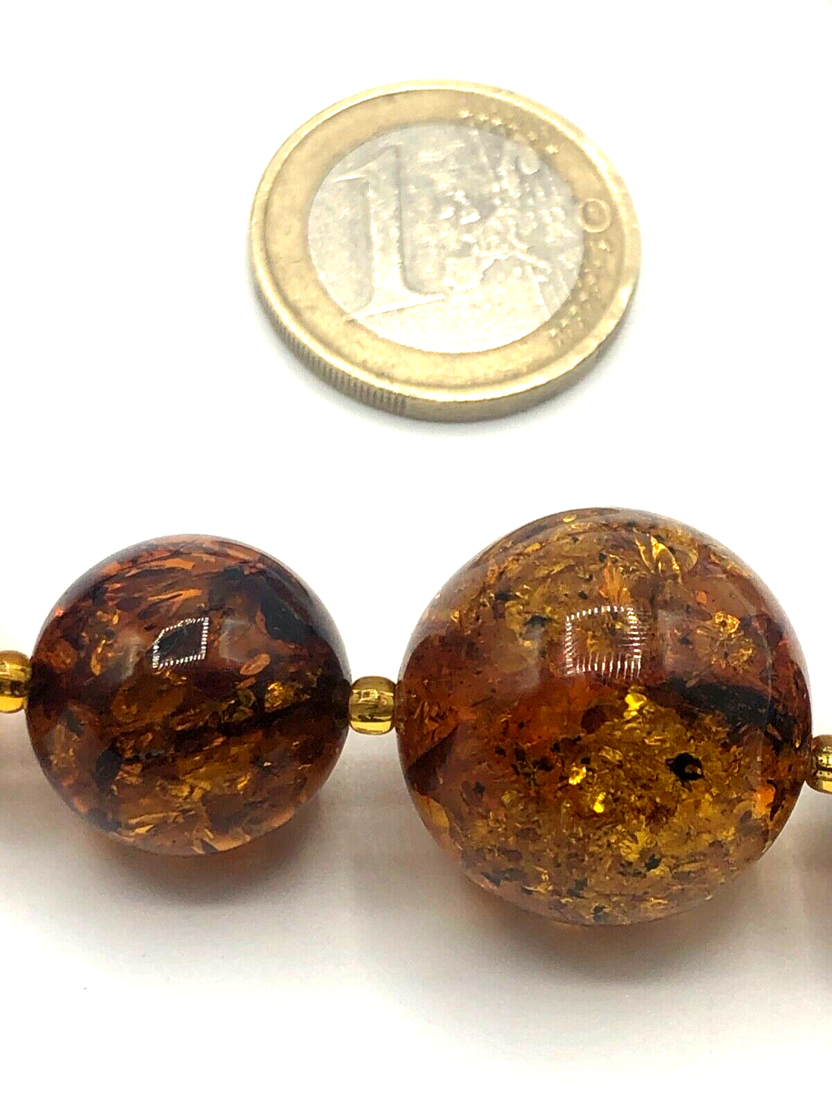 Vintage stattliche Bernstein Kette Inklusen amber necklace 49,61 Gramm L 58cm7