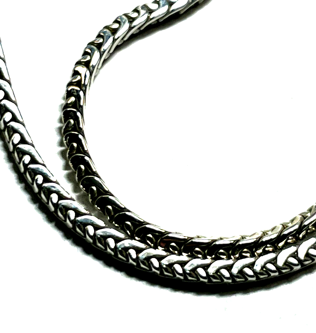585 Gold 14 K Gold Weißgold Fuchsschwanz Collier L42,5cm B2mm Juwelier Qualität2