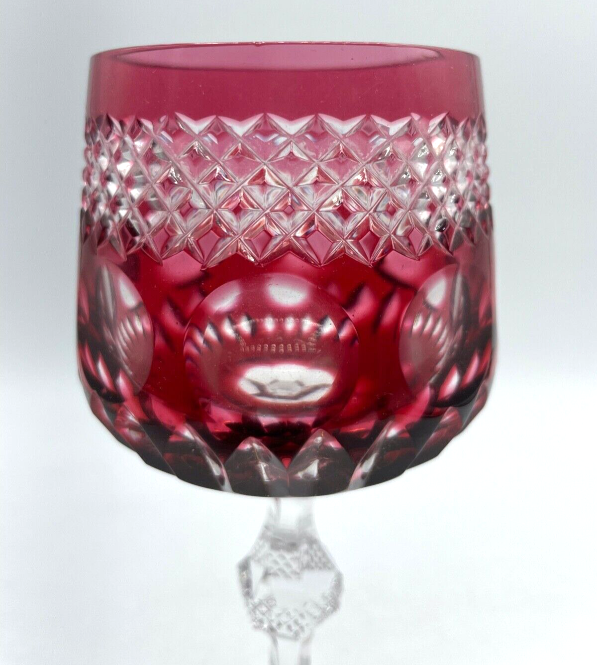 1 Weinfurtner Kristallglas Kristall Glas Weinglas Überfang leuchtend Purpur 19,51