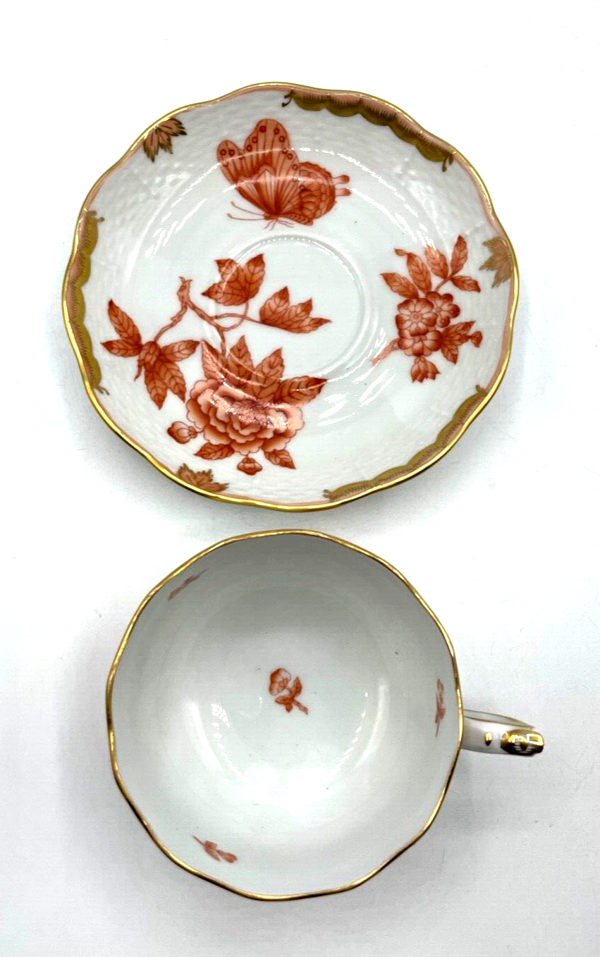 Herend Porzellan Tasse + Untertasse Fortuna Rust Cup + Saucer selten  1. WAHL2