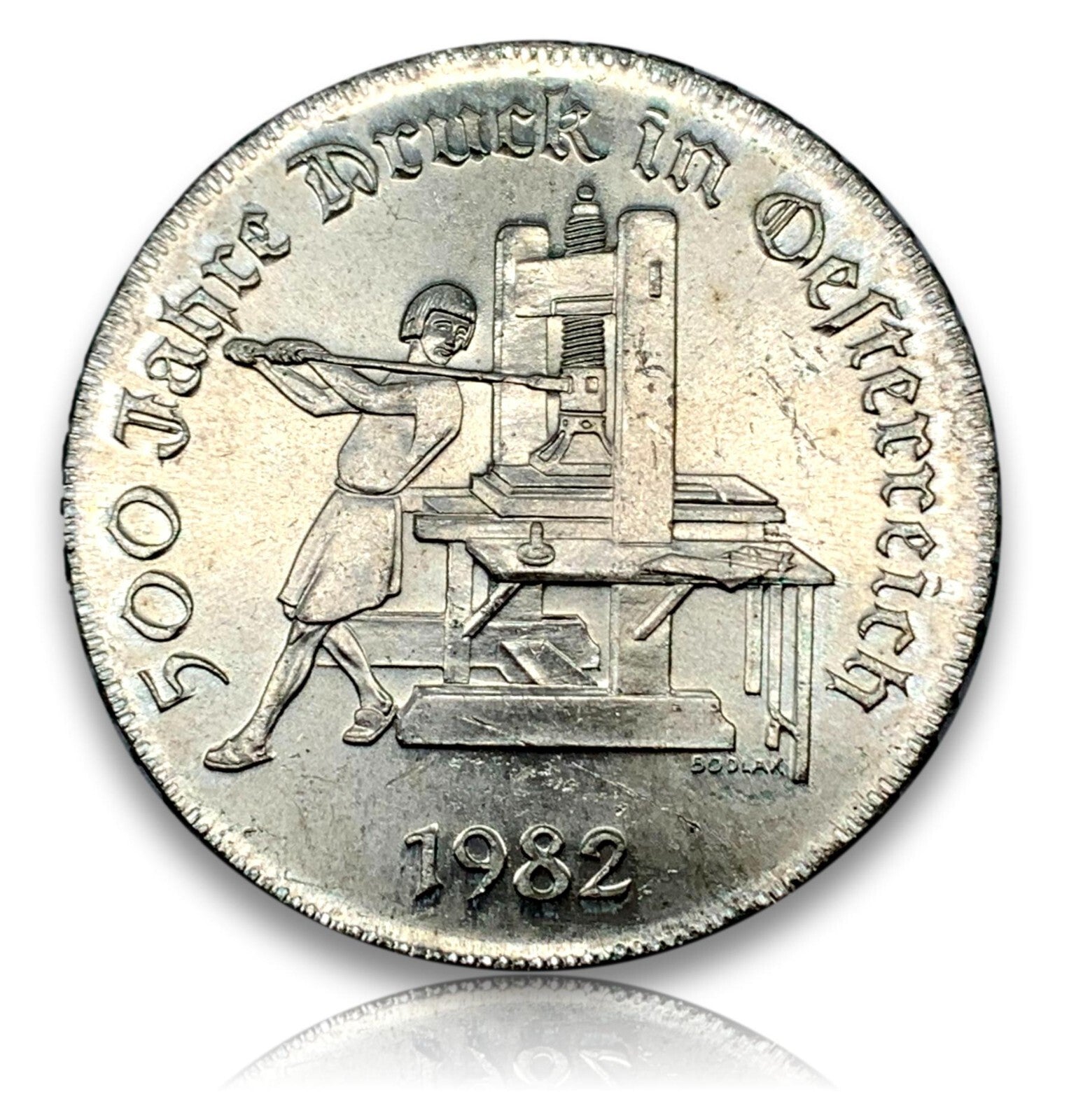 500 Schilling Österreich - Silber Münze - 500 Jahre Buchdruck Österreich - Stgl0
