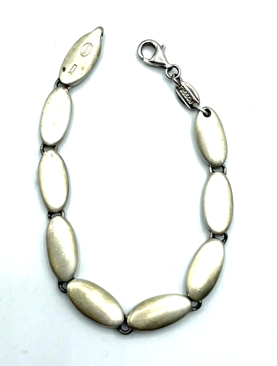 Massives Fossil Armband 925 Sterling Silber L 17,5 B 8 mm 25,45 Gramm unisex0