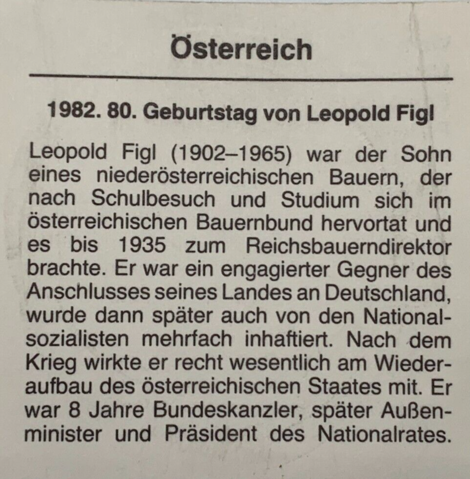 500 Schilling Österreich - Silber Münze - 80. Geburtstag von Leopold Figl - Stgl2