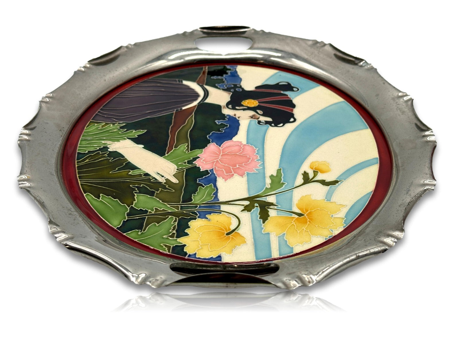 Carl Sigmund Luber für Johann von Schwarz, Nürnberg - Tablett Jugendstil um 19002