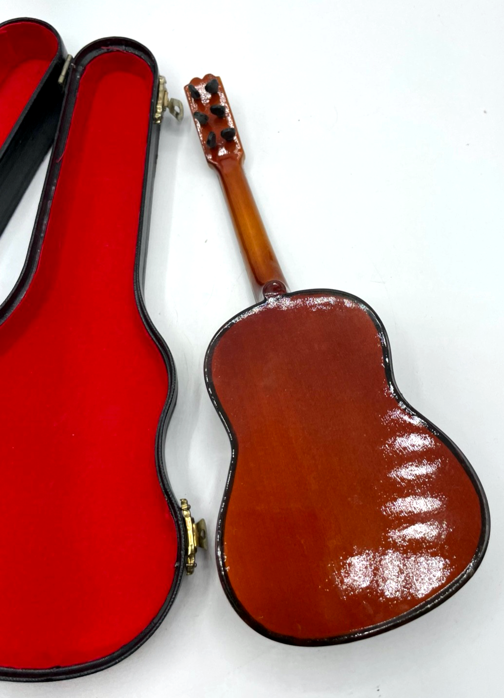 2 x Miniatur Musikinstrument Gitarre + Mandoline im Koffer Handarbeit gepflegt12