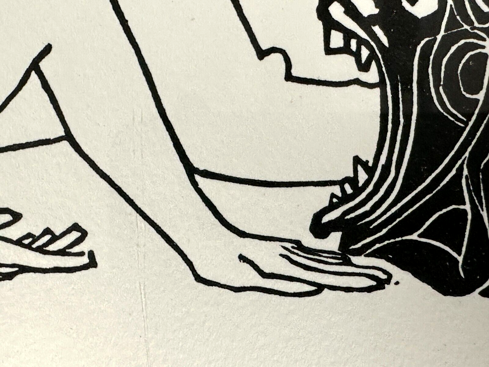 Hermet Ripé - Linolschnitt - Titel: 'Krisenpilz' - signiert gerahmt hinter Glas6