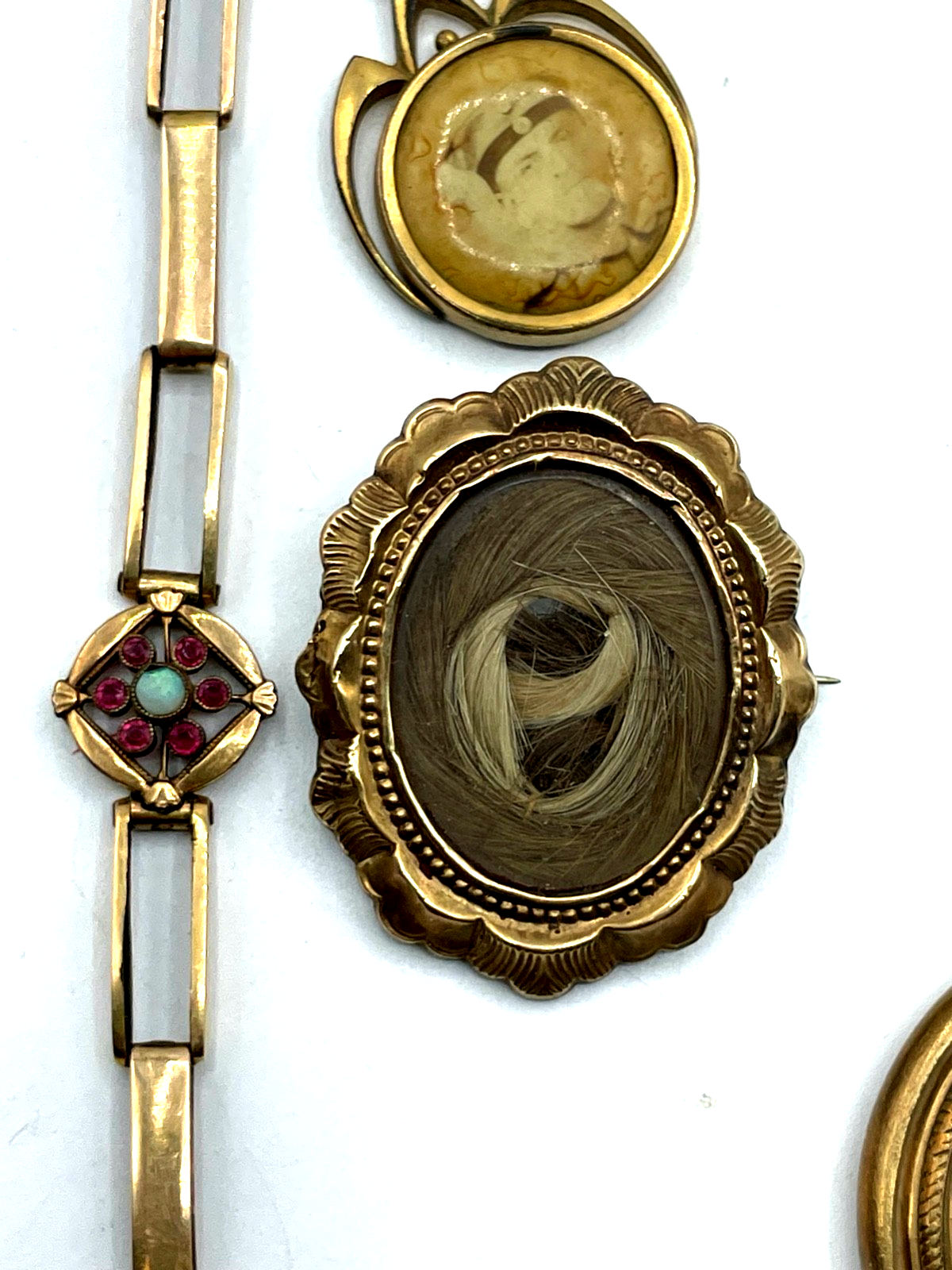 Konvolut Antik Schmuck Golddouble Dubleegold um 1900  Basteln Weiterverarbeiten5
