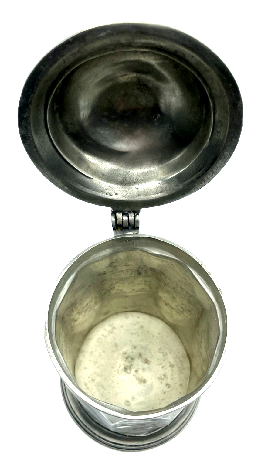 Vintage großer * Block Zin * Zinn Krug Deckelkrug Bierkrug Bier Humpen dekorativ5