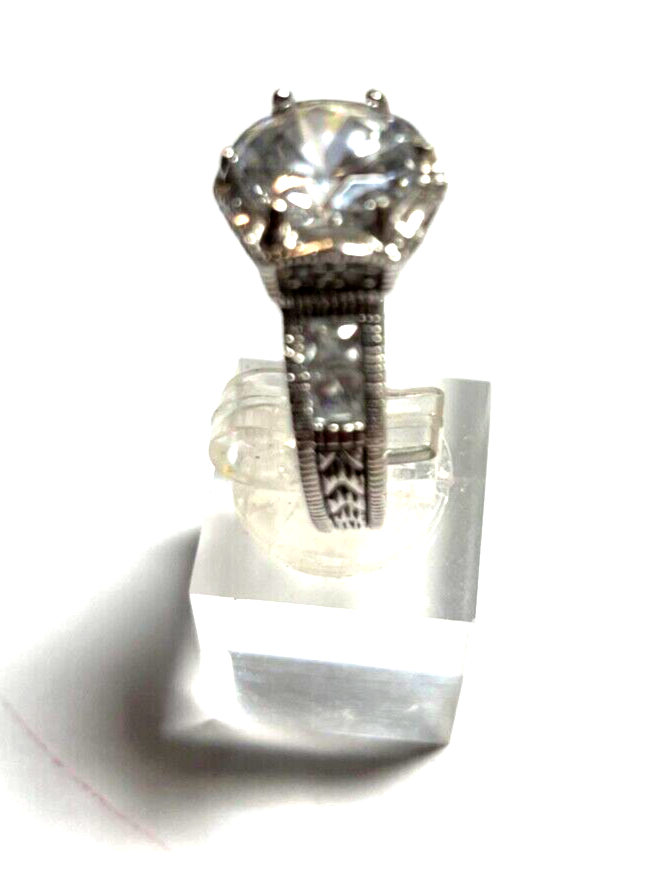 Mega Statement 925 Silber Ring Zirkonia Feuer Ø 10 mm RG 60 Ø 19 mm Cocktail16
