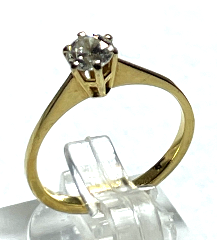 750 Gold 18 K Ring Solitär klassisch Ø16mm RG 51 Juwelier Verlobung Vorsteckring10