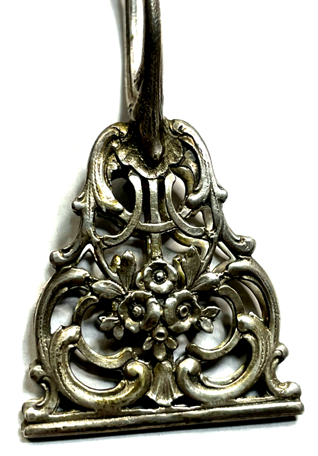 Antik 800 Silber Konfekt Pralinen Zange Vorleger Durchbruch floral Dekor 37 Gr.1