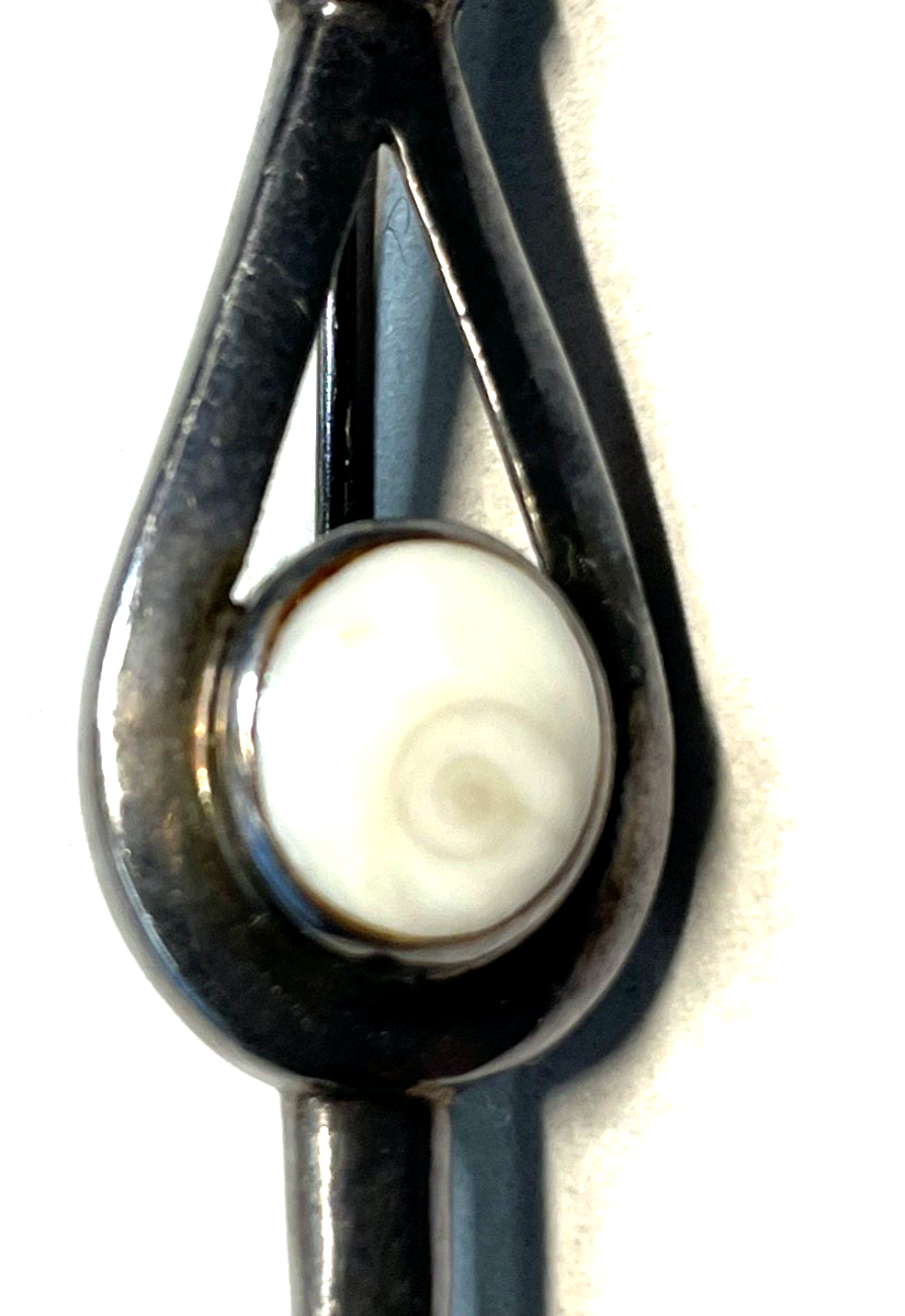 Vintage Margaritis 950 Silber Brosche Anstecknadel Shiva Auge Handarbeit gepfl.2