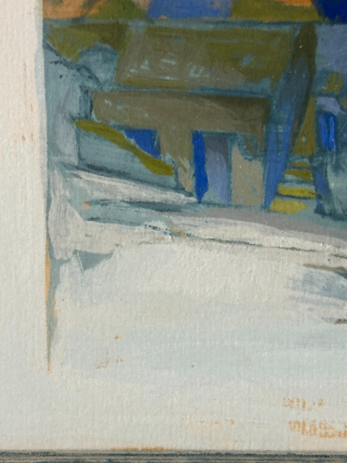 Tempera auf Papier - 'Botschaft der Nacht und des Windes' - Jorge Ponce 198712