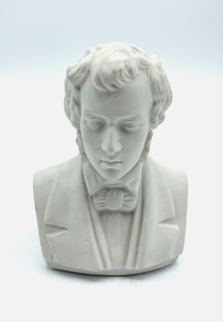 Vintage Kämmer Porzellan Biskuit Büste Frederic Chopin Komponist H 12 cm0