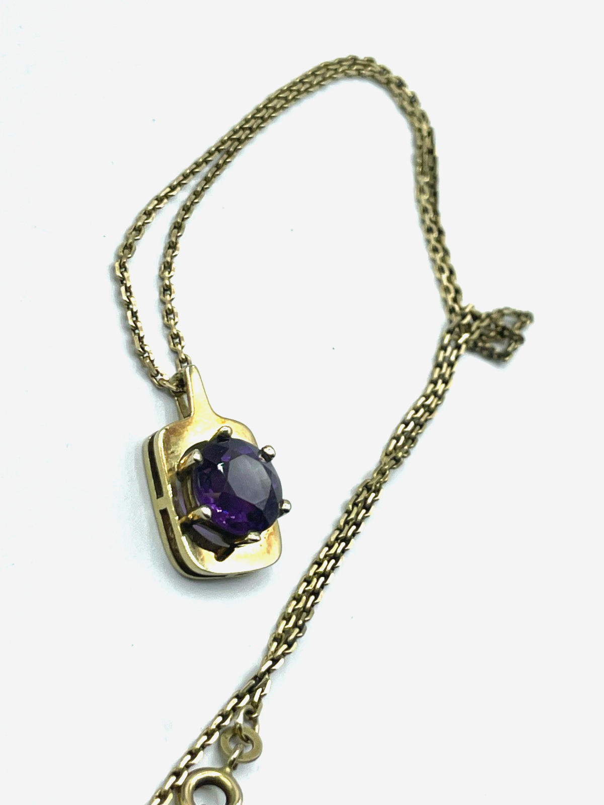 333 Gold 8 K FBM solide 46 cm Ankerkette mit Amethyst Ø 10 mm Anhänger klassisch12