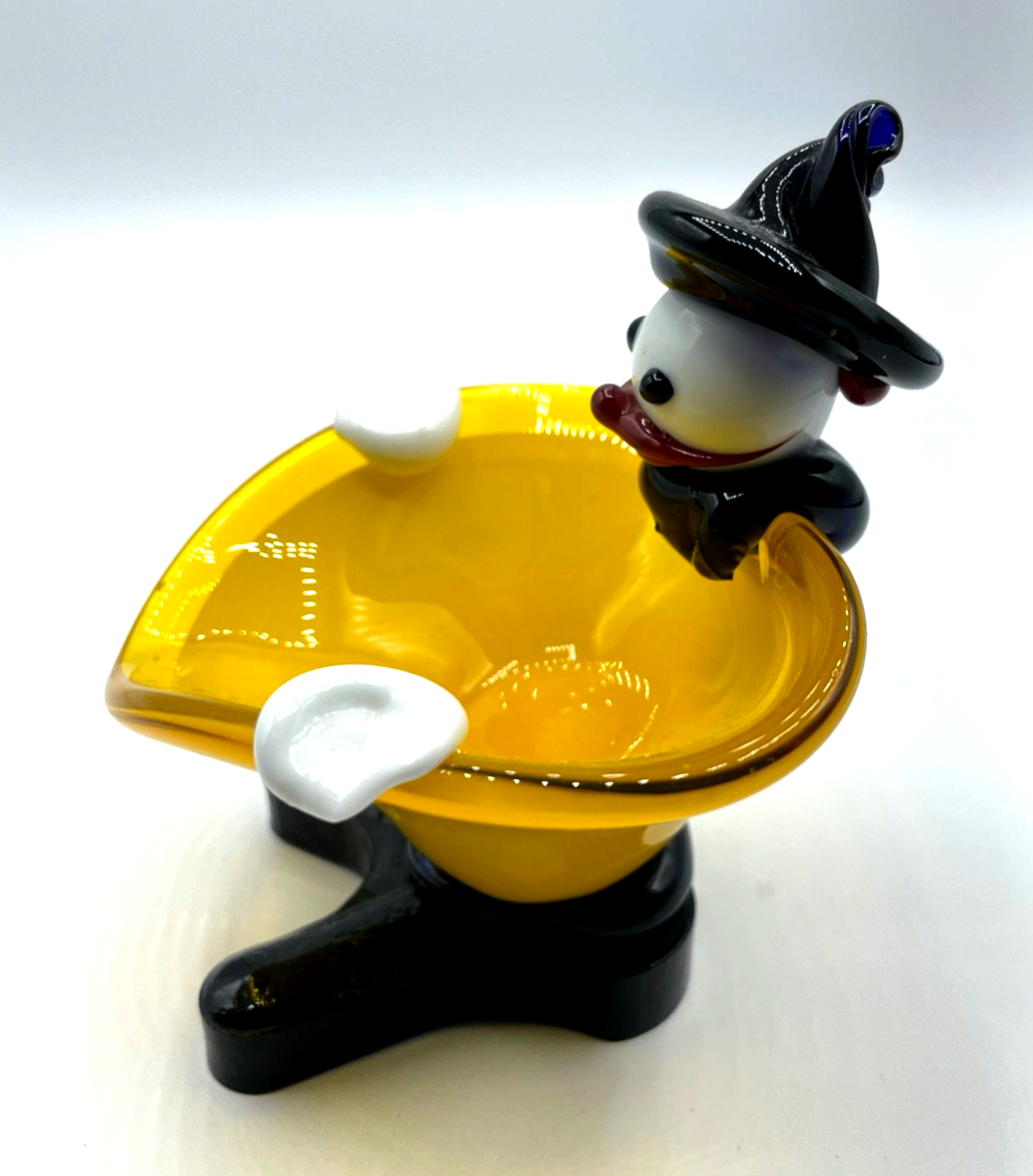 Vintage bunter Glas Ascher Clown Murano Glas Schale 70erJ top gepflegt Handarbei3