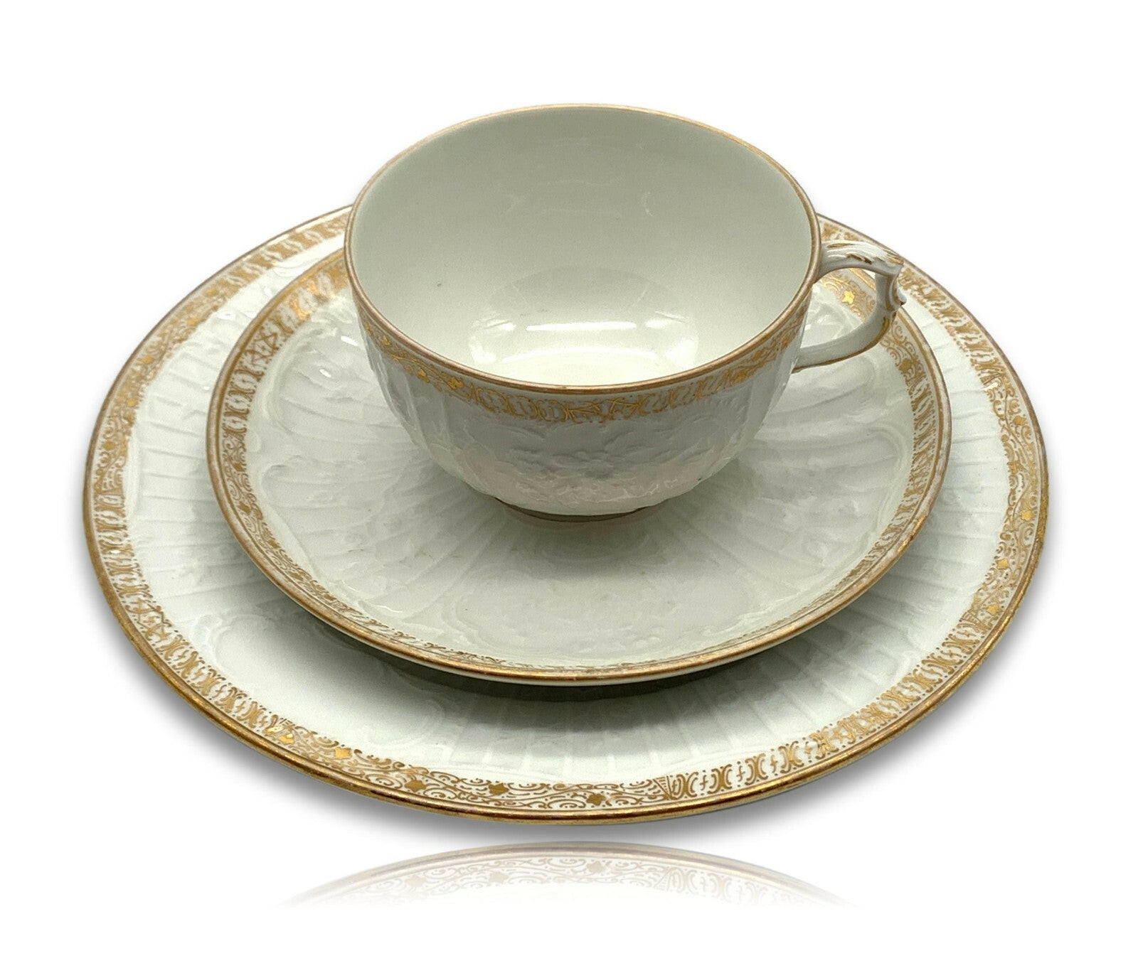 KPM - Tee- Kaffeegedeck - wohl um 1900 - Porzellan Kuchenteller Untertasse Tasse0