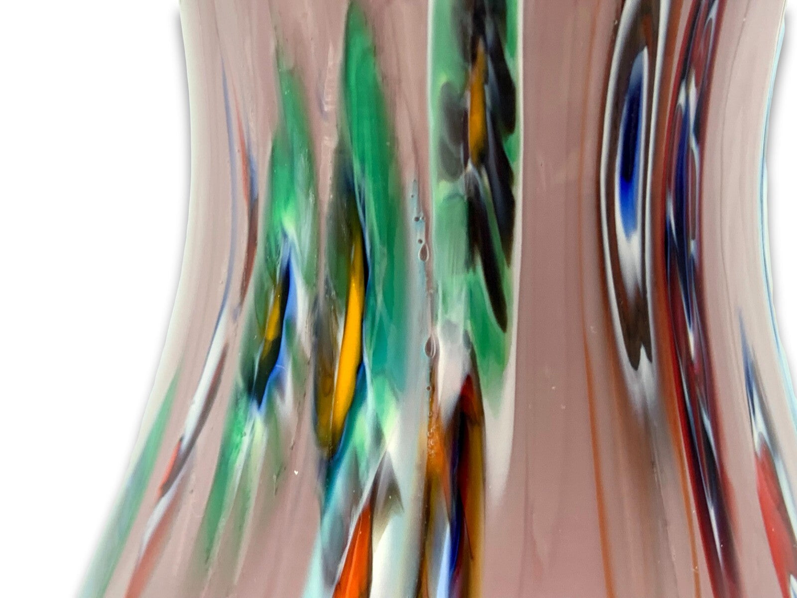 Vase Unterfang - Farbeinschmelzungen - Mundgeblasen Handarbeit - Pastell Lila7