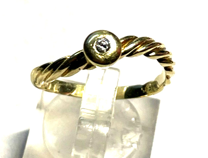 Solider massiver 585 14K Gold Ring Brillant besonders Ø 18 mm RG 57 Juwelier6