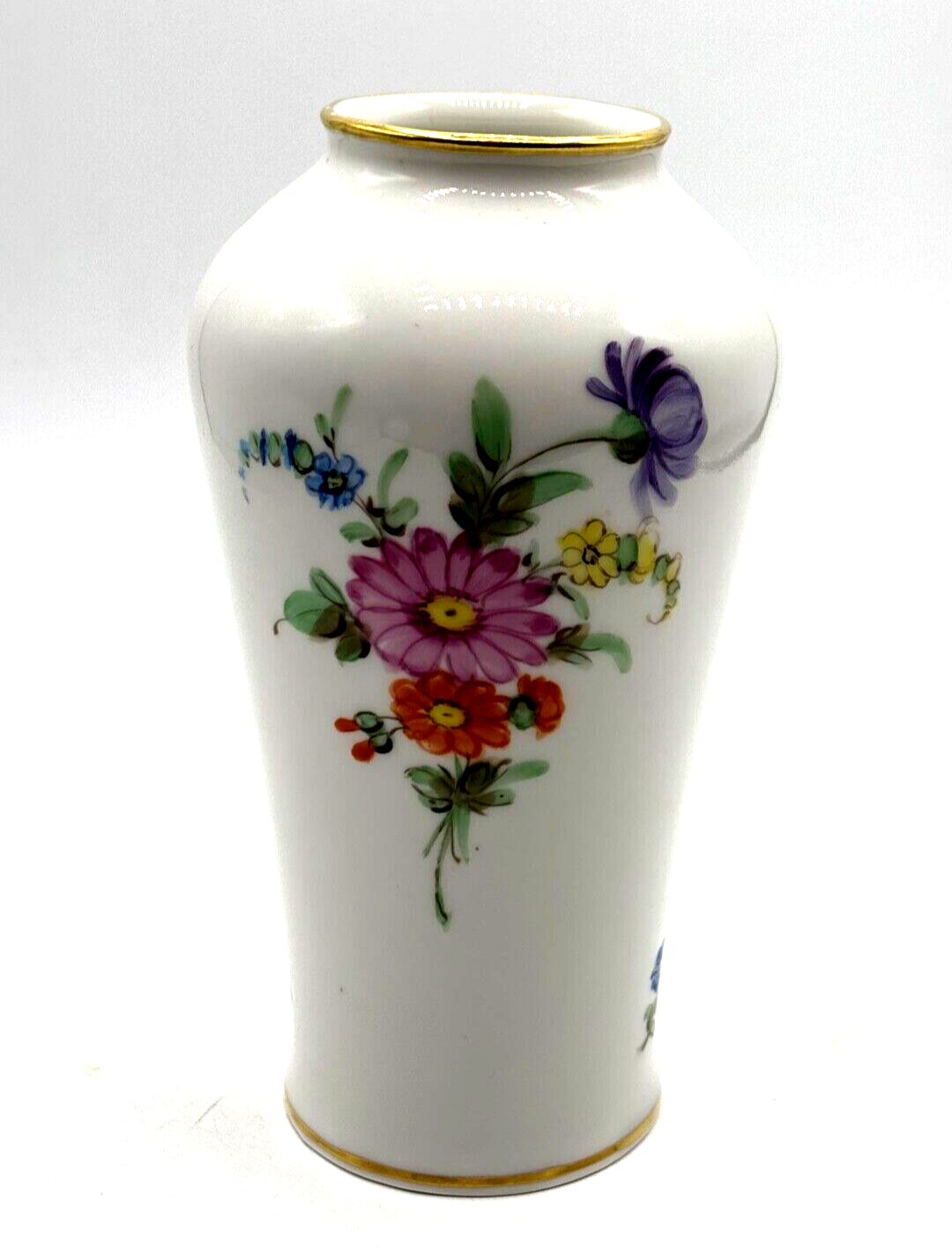 Seltene alte formschöne Ludwigsburger Porzellan Vase handbemalt H 18 cm um 19002