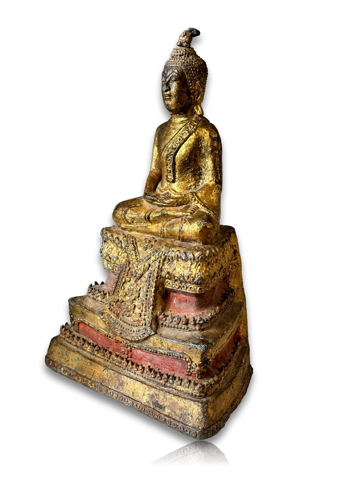 Feuervergoldeter  Bronze - Buddha - Dhyana Mudra - Thailand 19. Jahrhundert1