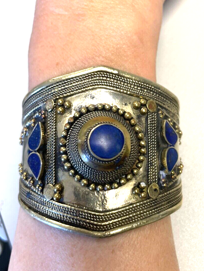 Stattlicher vintage Tuareg Berber Schmuck Armreif Armspange Lapislazuli unisex7