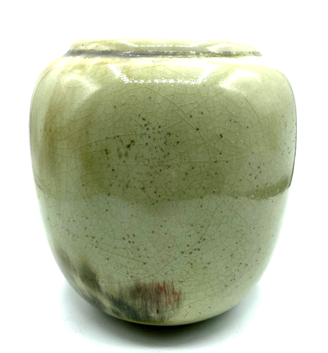 WMF Art Deco Keramik Vase Gerda Conitz Turmmarke Glasur Ochsenblut Craquelé 18cm2