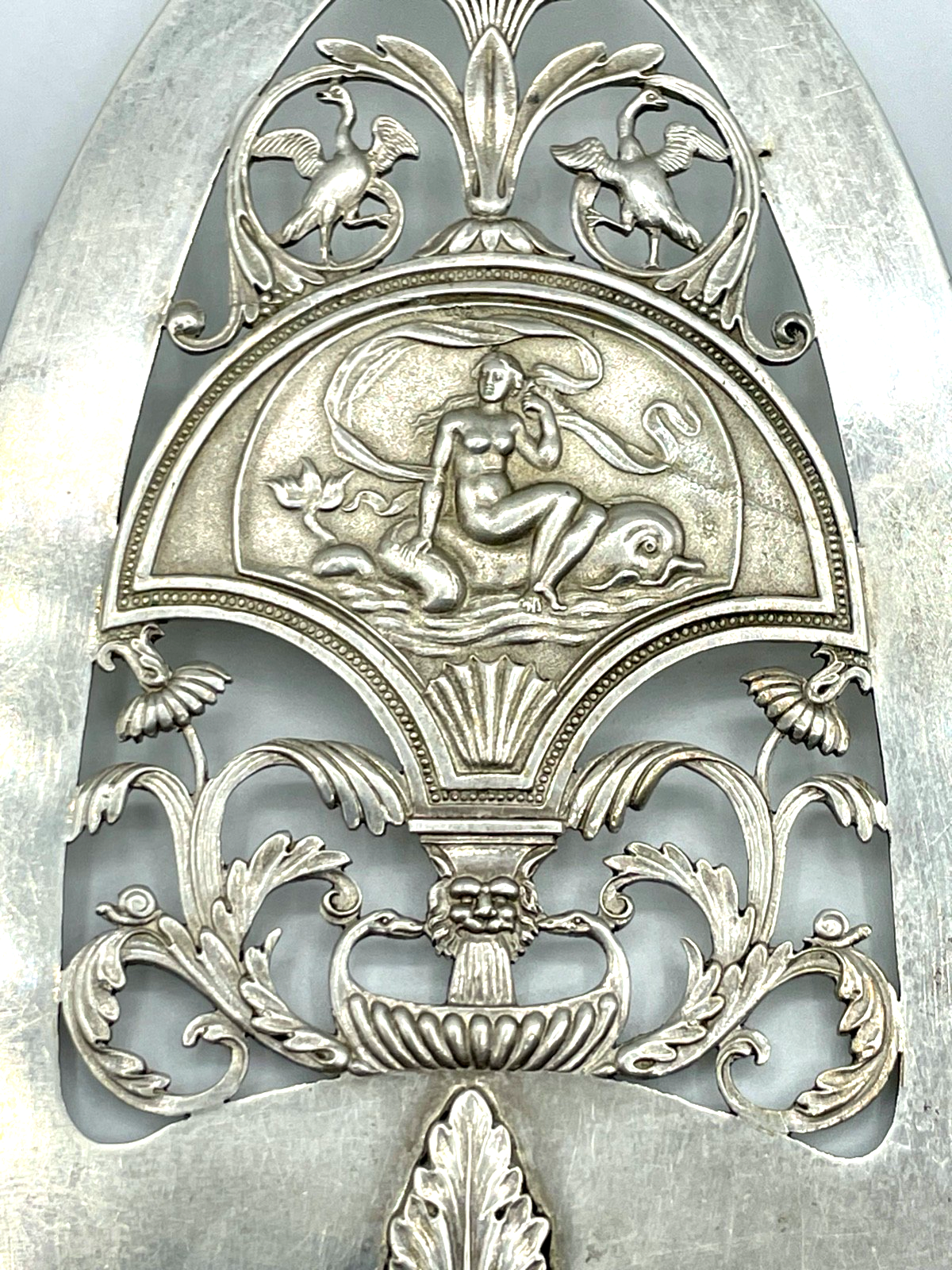 Antiker Fisch o Pastetenheber 13 Lot Silber Stadtmarke Heilbronn vor 1880 L 33cm5