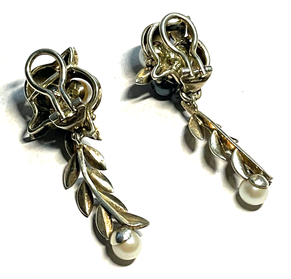 Stattlich elegante 925 Silber vergoldete Ohrringe Ohrclips Clips 8x Akoya Perle4