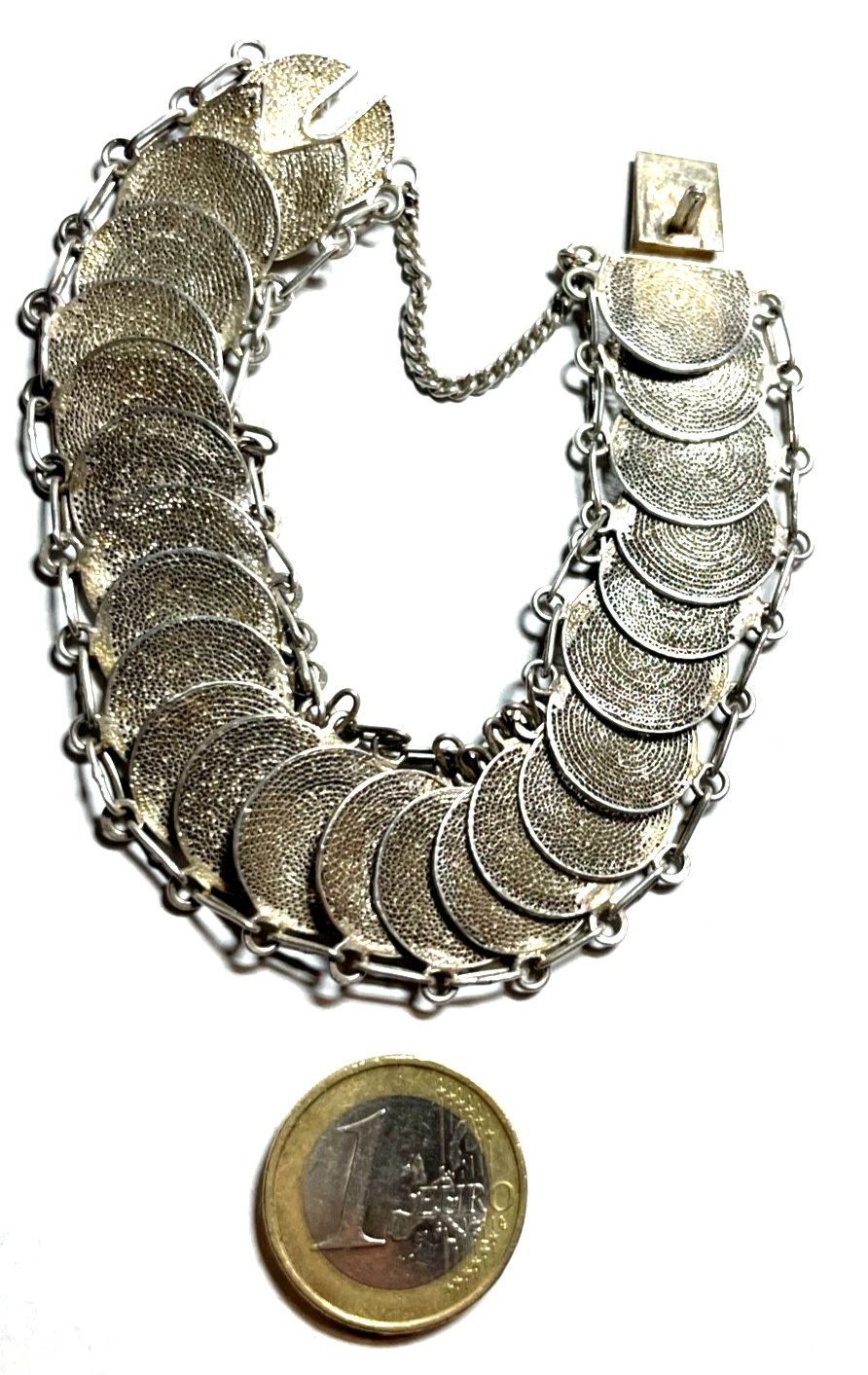 Vintage attraktives Armband Orient Echtsilber feine Handarbeit Breite 24 mm5
