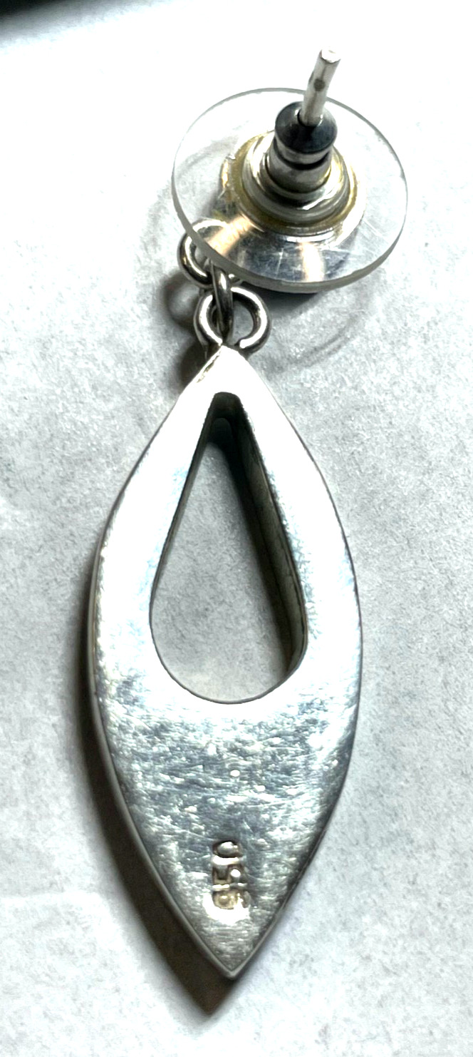 950 Silber Ohrringe Ohrhänger mit echtem Lapislazuli  L 45 B 13 mm Handarbeit1