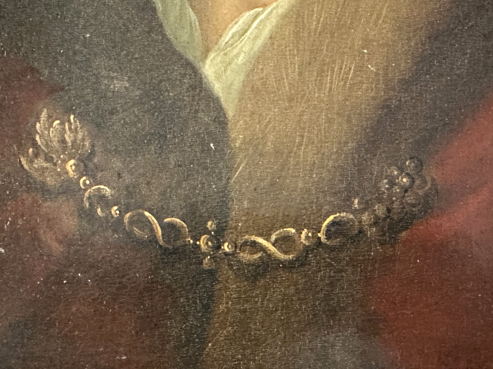 Barockes Adelsbildnis um 1730 – Öl auf Holz – feine Malerei – Hofmalerqualität9