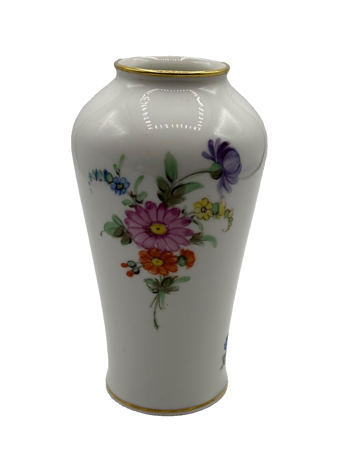 Seltene alte formschöne Ludwigsburger Porzellan Vase handbemalt H 18 cm um 19001