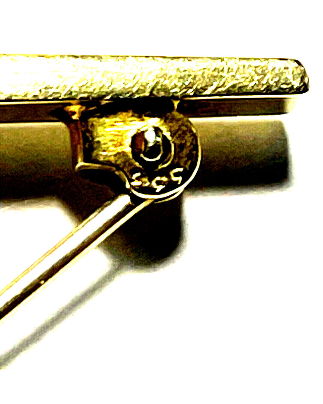 333 Gold 8K Gelbgold klassische Stabbrosche Anstecknadel mit echter Perle 14