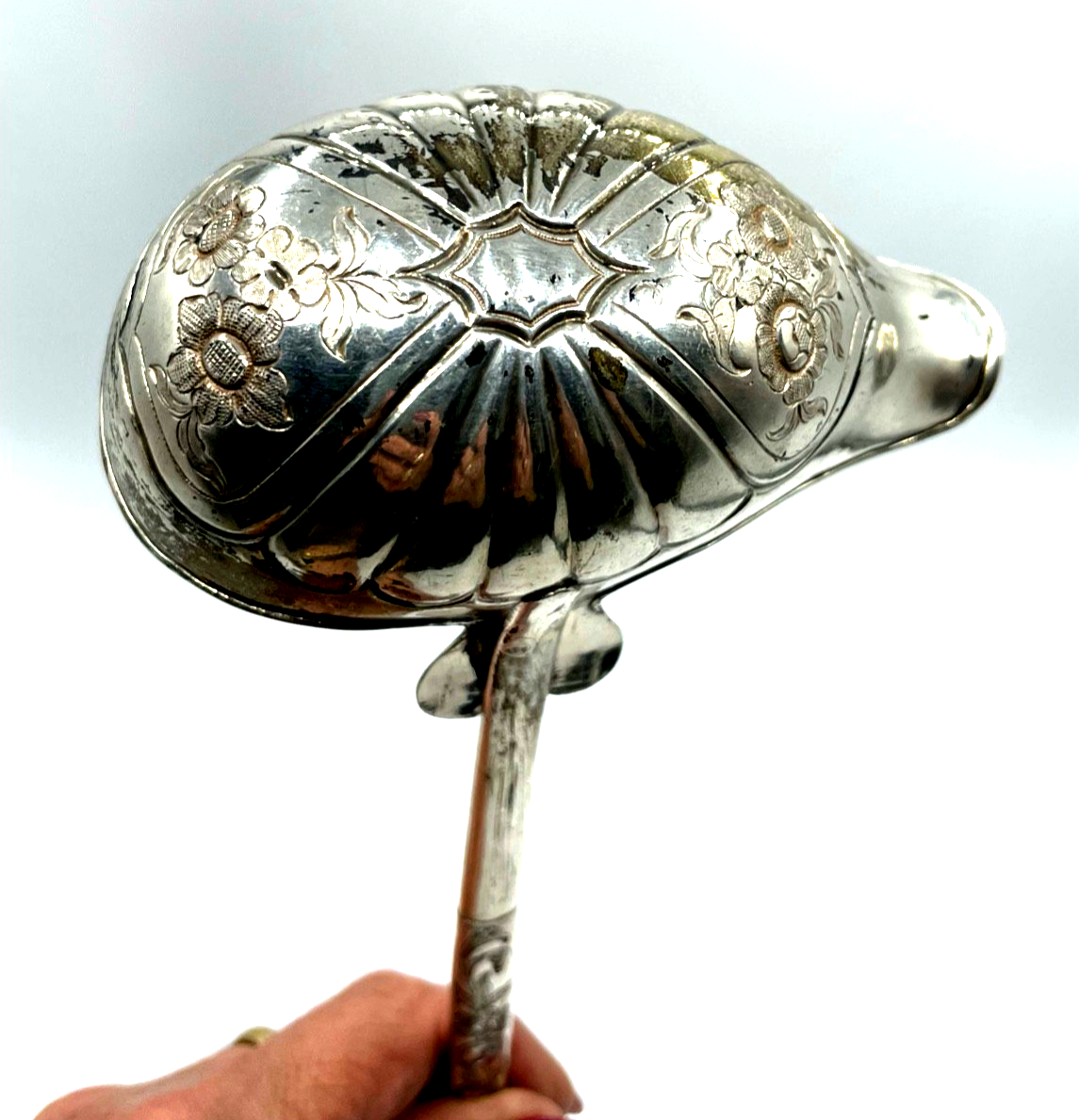 Antik  Biedermeier Silber 1 Vorleger Kelle alte Punzen L 38 cm teilvergoldet10