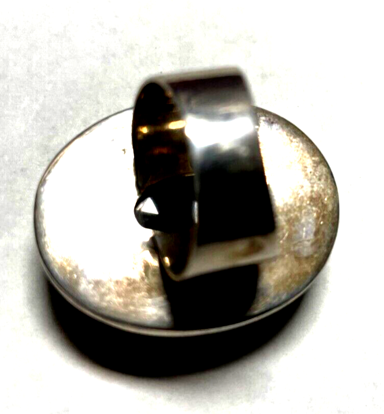 Solider 925 Silber Ring Silberring schöner Achat Ø 18,4 mm RG 58 gepflegt unisex9