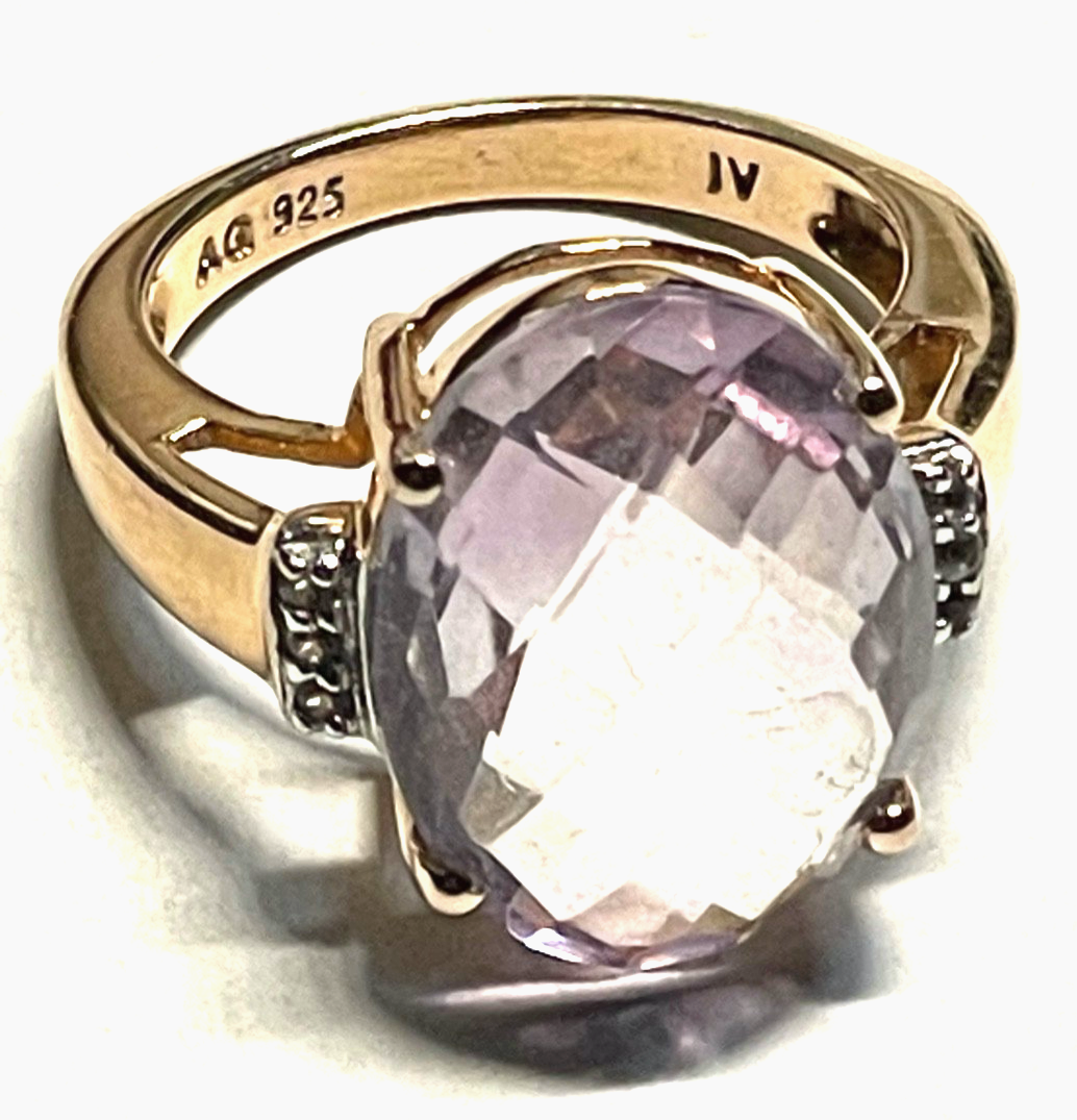 Neuwertiger Harry Ivens Ring 925 Silber rosé vergoldet mit Amethyst RG 50 Ø 15,90