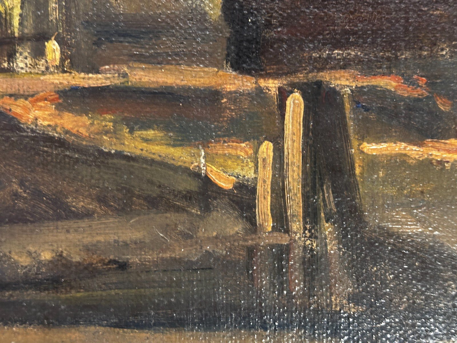 Georg Merkel 1881-1971 – Industriekanal – Öl auf Masonit - signiert - gerahmt5