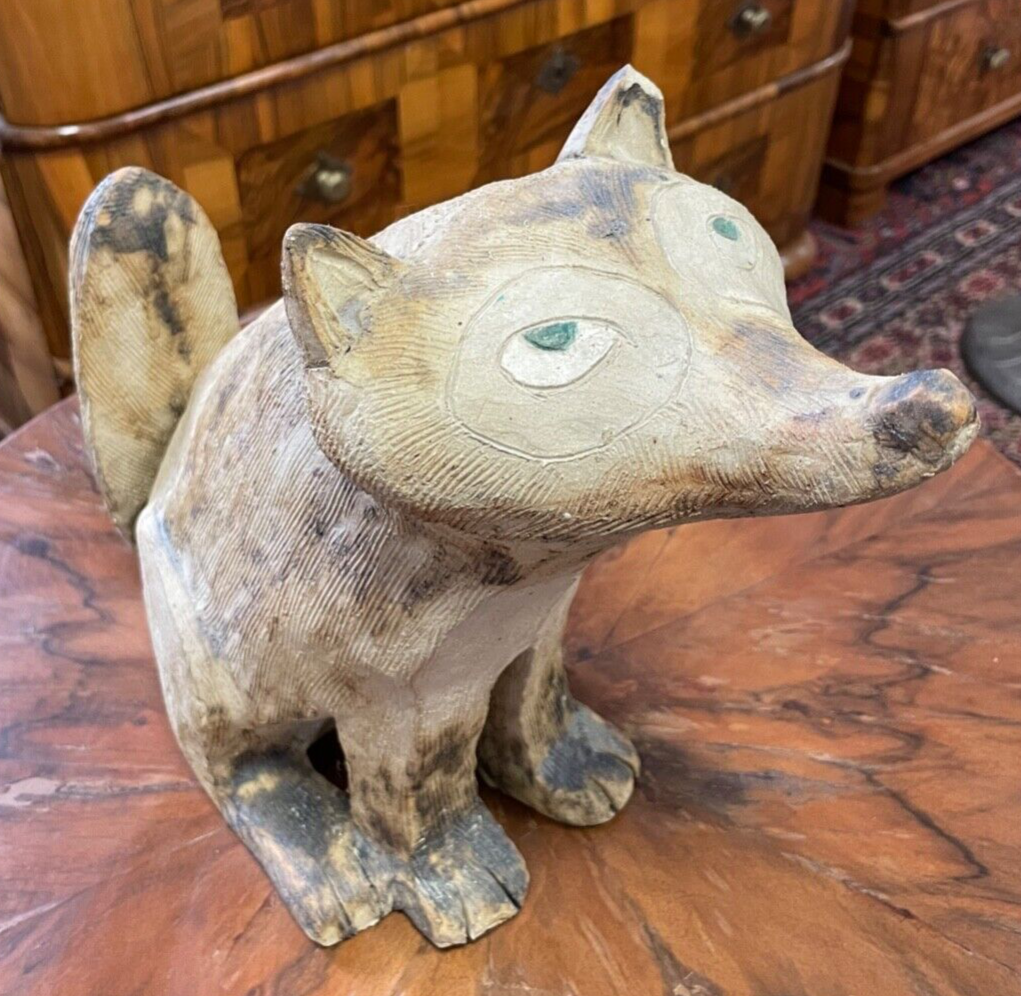 Gr. attraktive Künstler Keramik Figur Fuchs von Gloria Maliarik Skulptur Rarität12