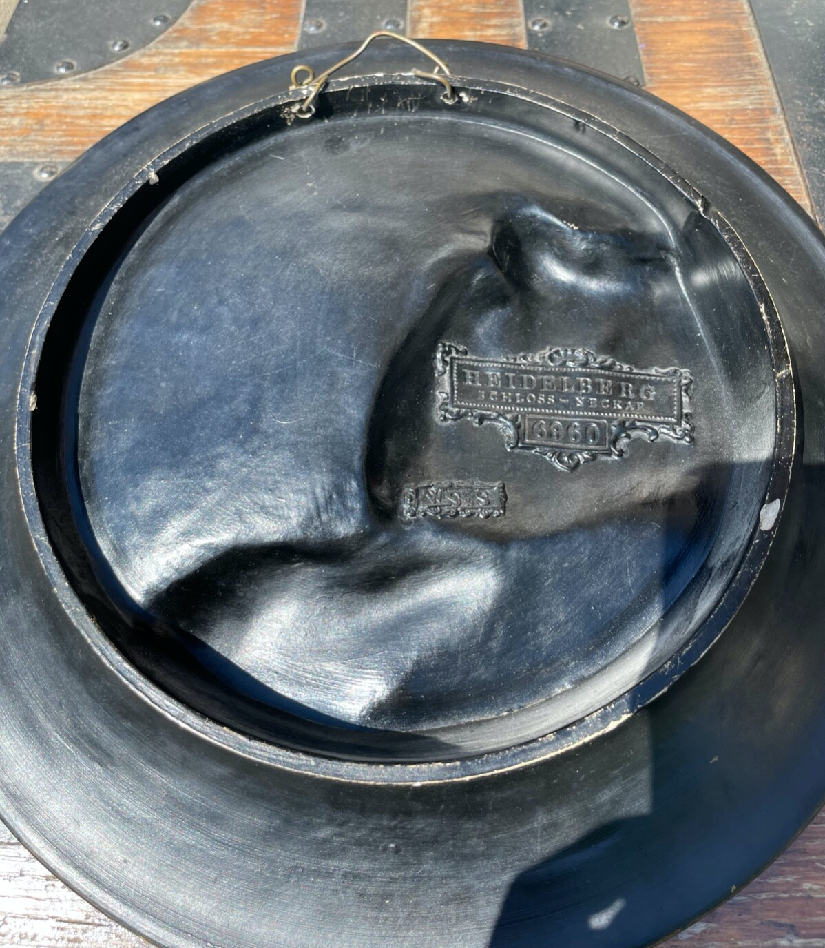2 Keramik Majolika Teller Wandteller Heidelberg Schiller & Sohn um 1900 Ø 34 cm9
