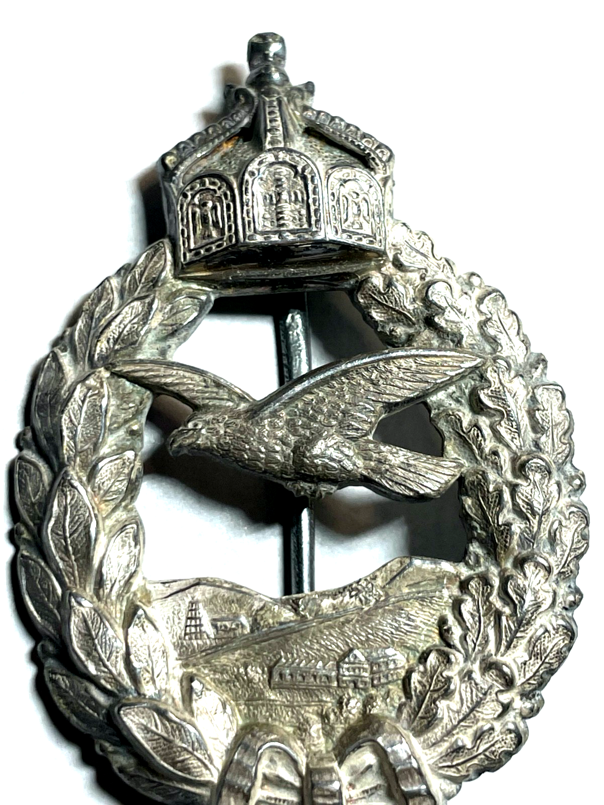 800 Silber C.E. Juncker Berlin Flieger-Erinnerungsabzeichen I. WK sehr gepflegt1